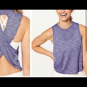 Lululemon cross back high neck tank top GREY size 4